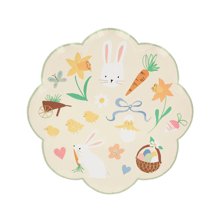 Platos con íconos de pascua medianos Meri Meri