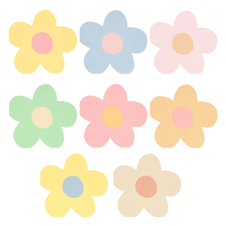 Servilletas con forma de margarita en colores pastel Meri Meri