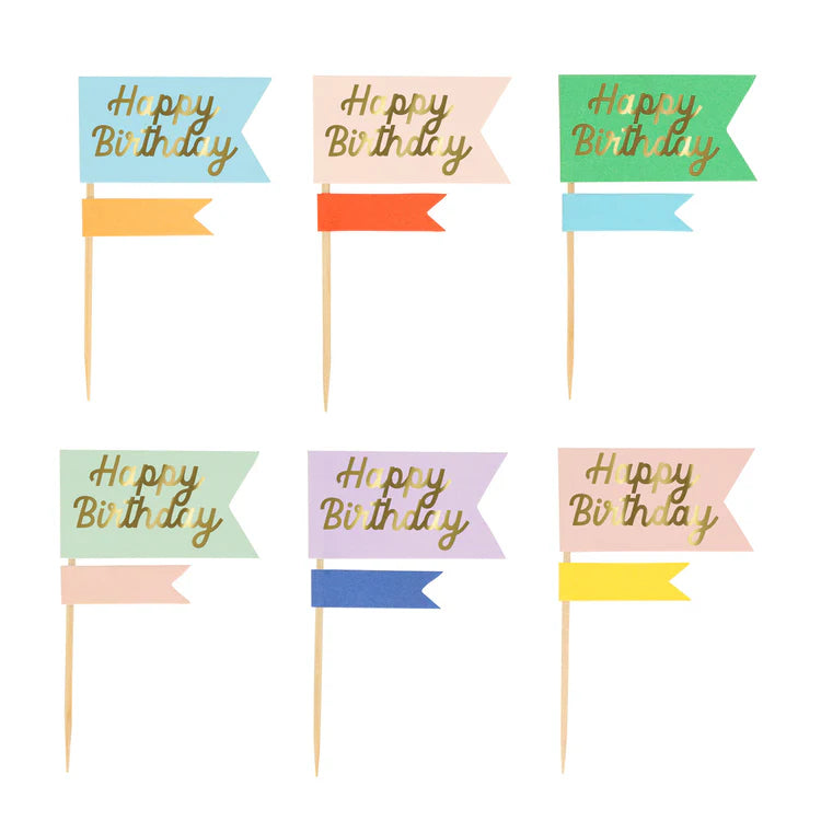 Kit para cupcakes Happy Birthday y rayas Meri Meri