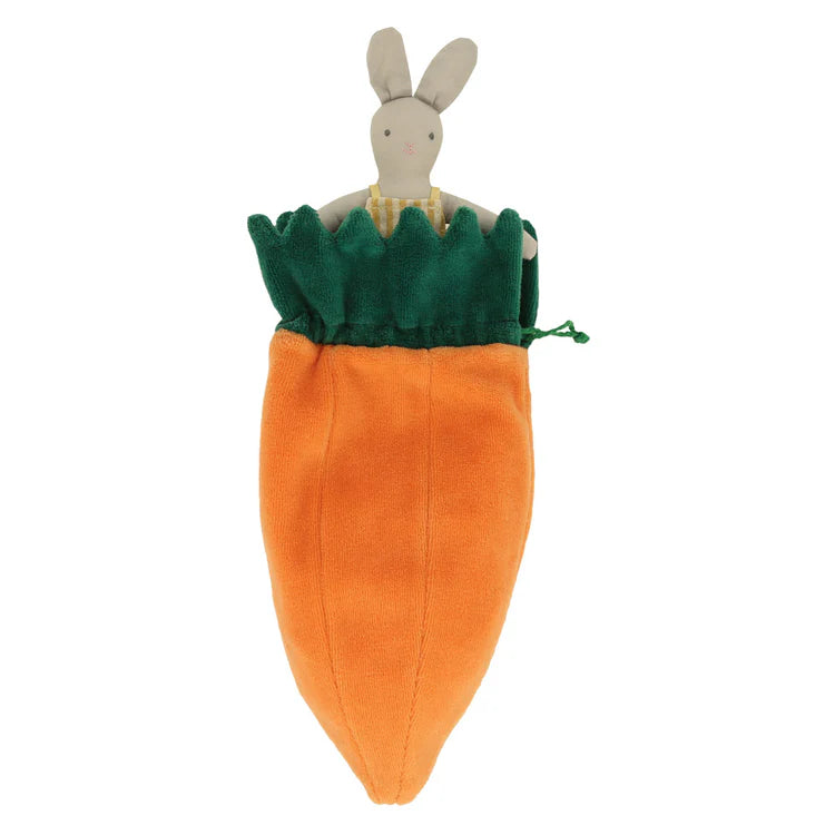 Mini muñeco conejo en saquito de zanahoria Meri Meri
