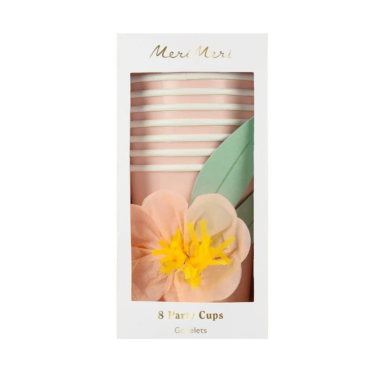 Vasos con flores de papel de seda Meri Meri