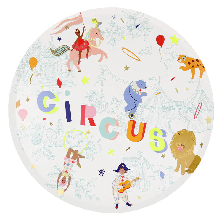 Platos Circo multicolor grandes Meri Meri