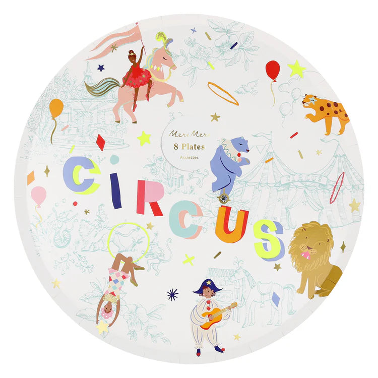 Platos Circo multicolor grandes Meri Meri