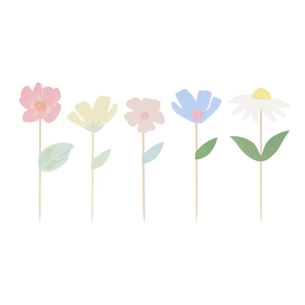 Toppers para torta + faja de flores Meri Meri