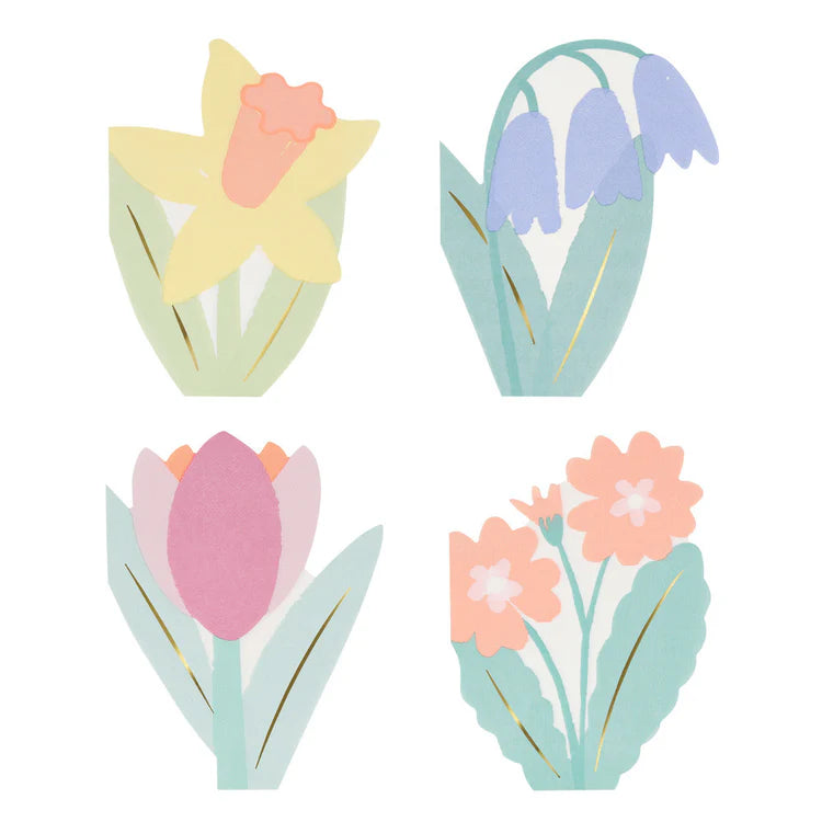 Servilletas con forma de flores 4 diseños Meri Meri