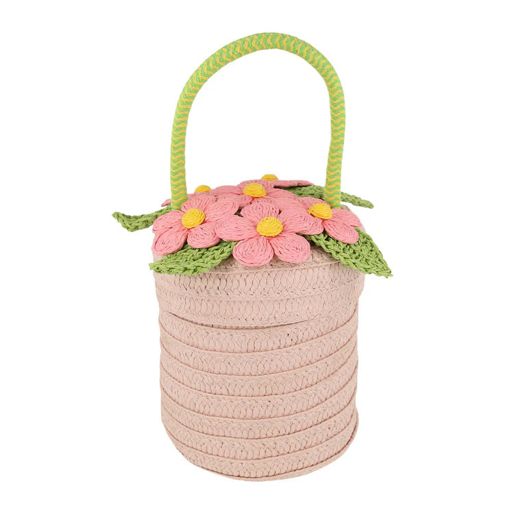 Canasto con forma de cesta con flores Meri Meri