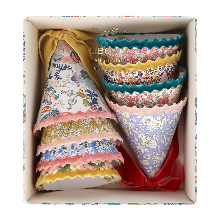 Gorros de cumpleaños flores Liberty Meri Meri