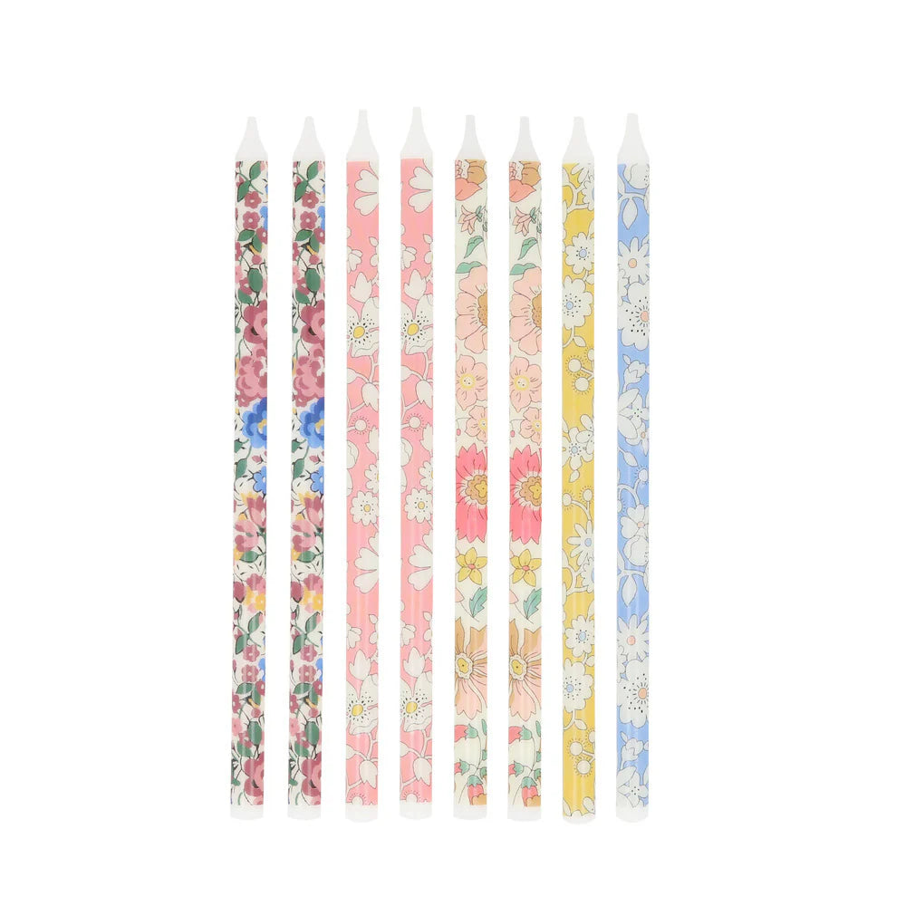 Velas largas con flores Liberty Meri Meri