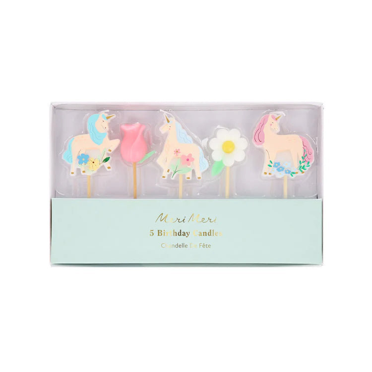 Velas unicornios con flores Meri Meri
