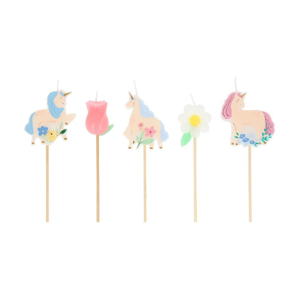Velas unicornios con flores Meri Meri