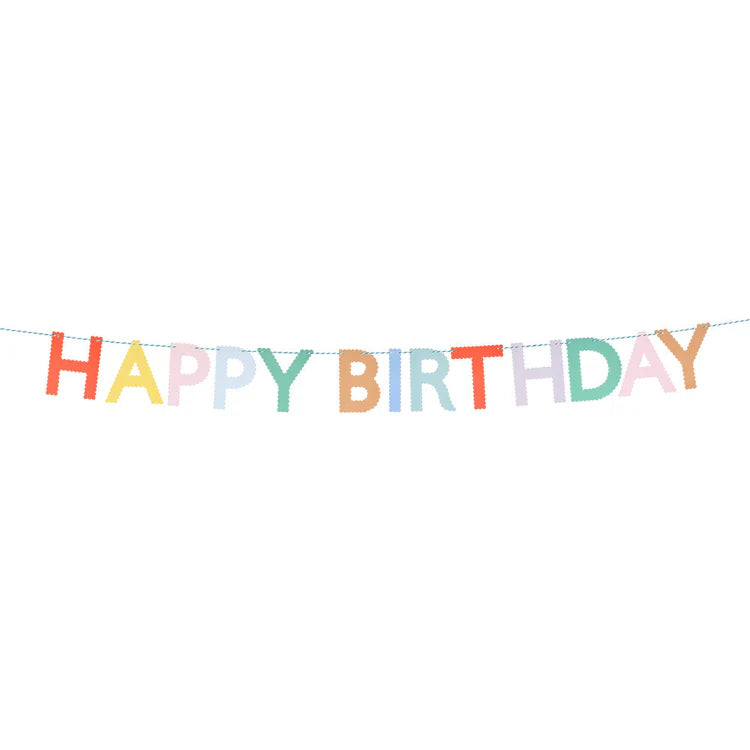 Guirnalda orillas onduladas Happy Birthday multicolor Meri Meri