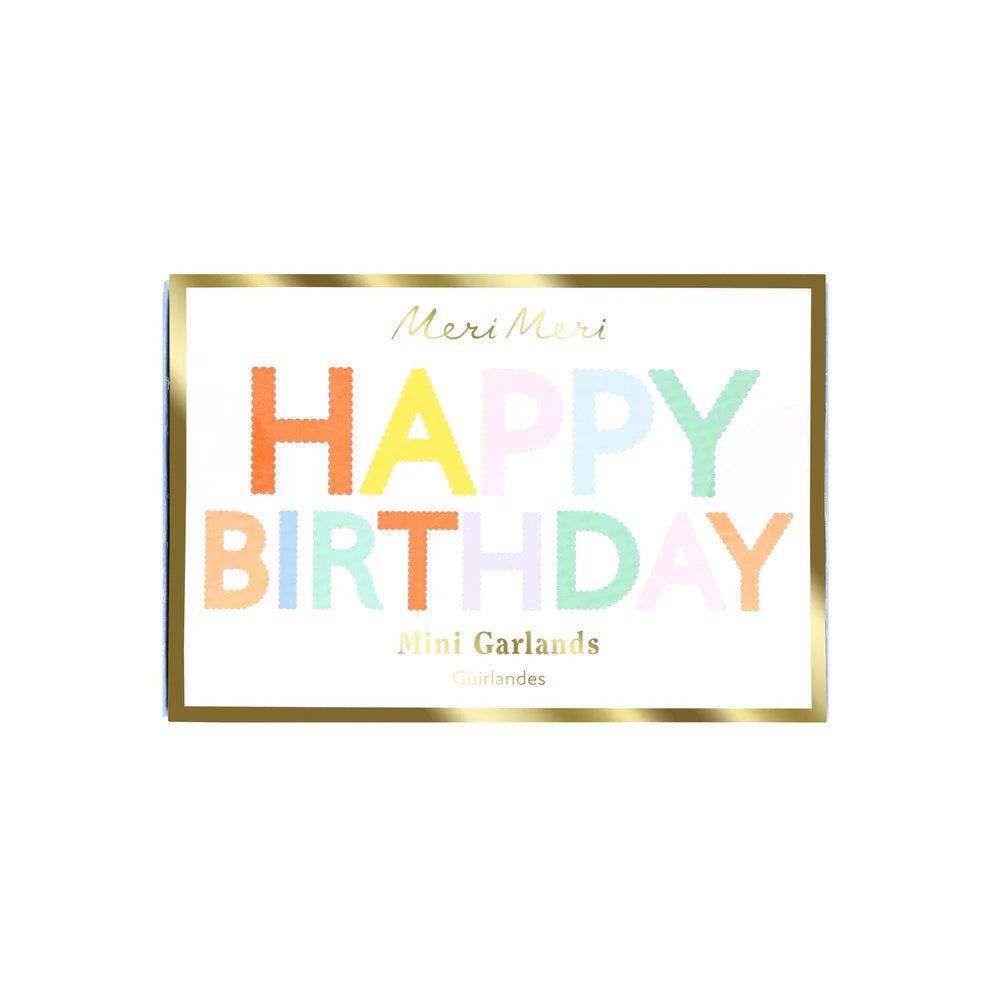 Guirnalda mini (60 cm) en cajita Happy Birthday Meri Meri