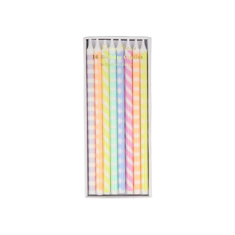 Velas largas con diseños pastel Meri Meri