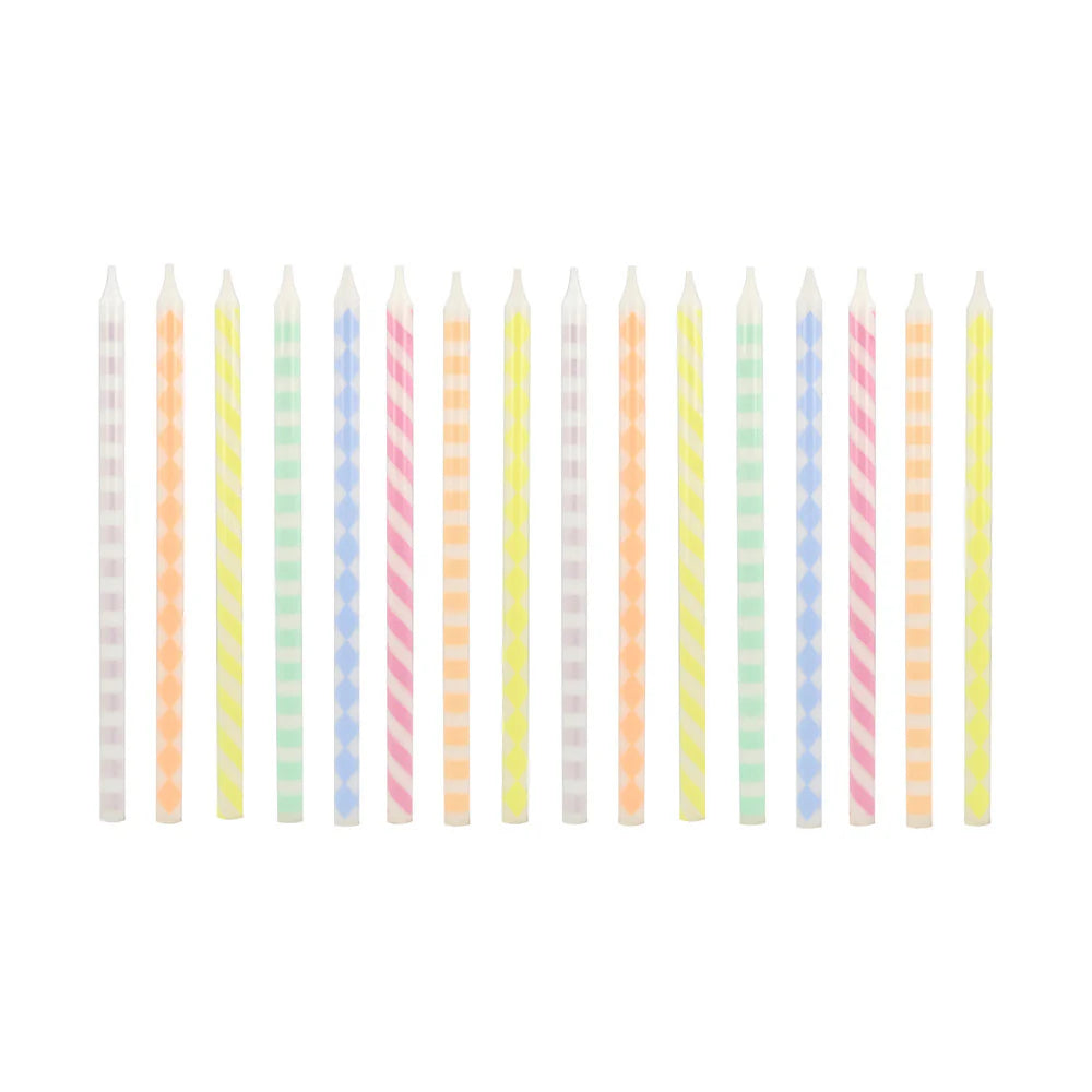 Velas largas con diseños pastel Meri Meri