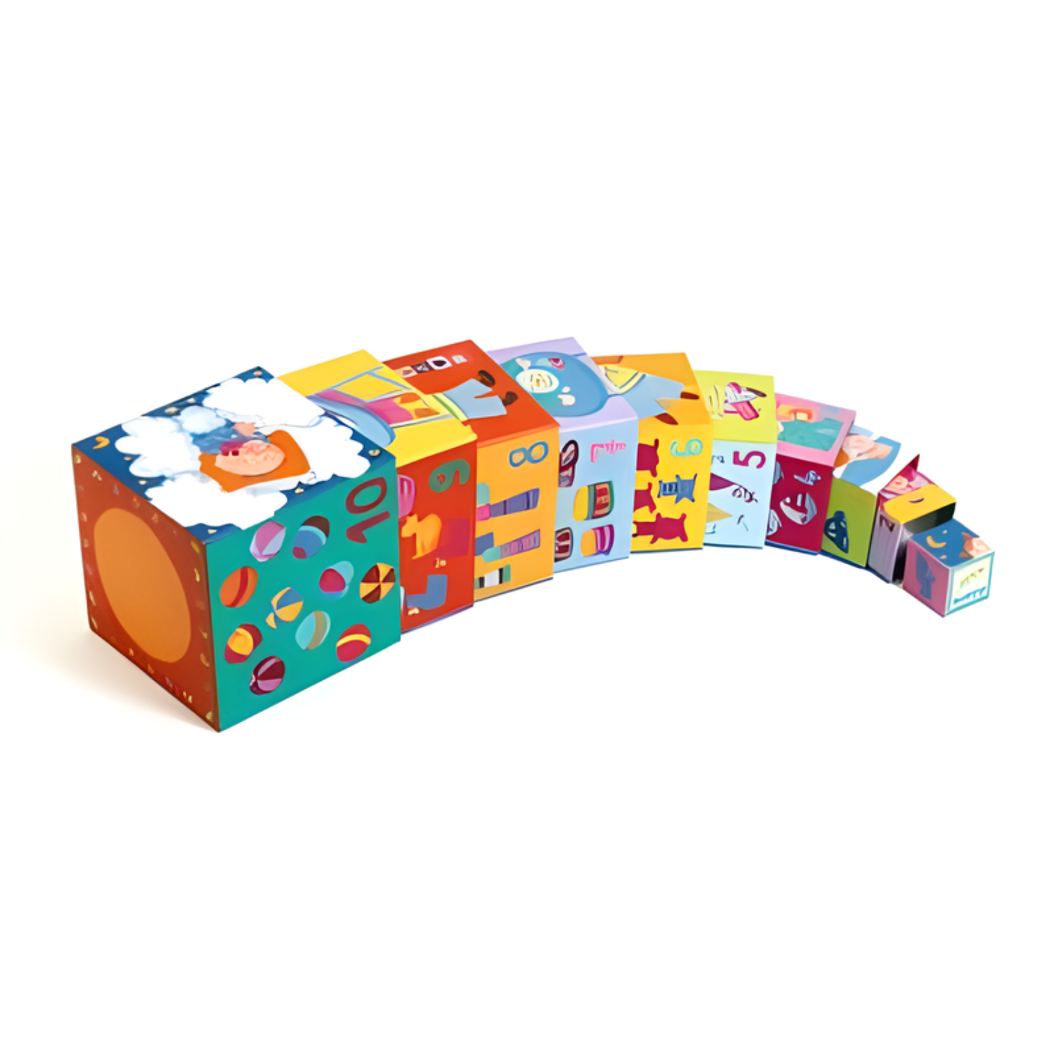 Cubos Apilables Divertidos 10 piezas Djeco