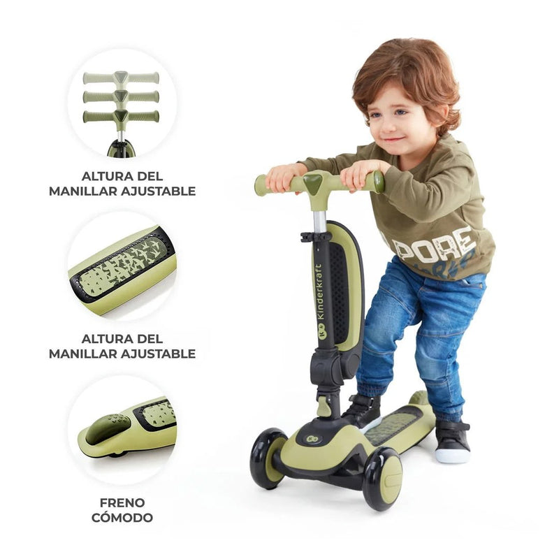 Scooter Triciclo 2 EN 1 HALLEY Green Kinderkraft