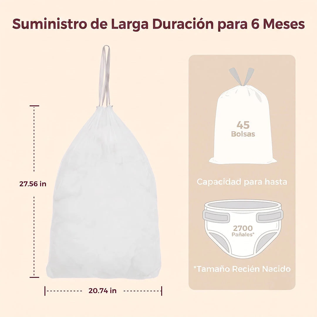 Repuesto Bolsa para Basurero anti-olor Pañales Momcozy