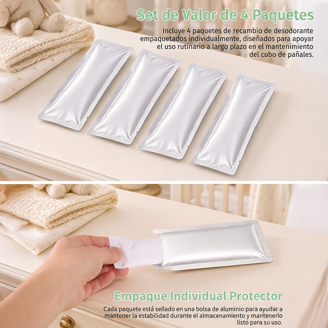 Desodorizante para Basurero de Pañales Set de 4 Packs Momcozy