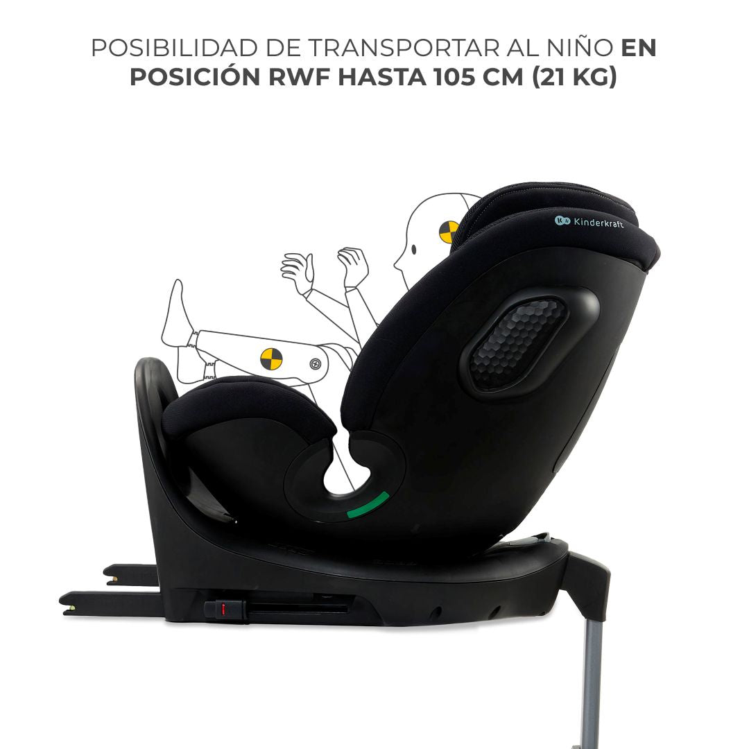 Silla de auto convertible todo en 1 XRIDER 2 i-Size Black Kinderkraft