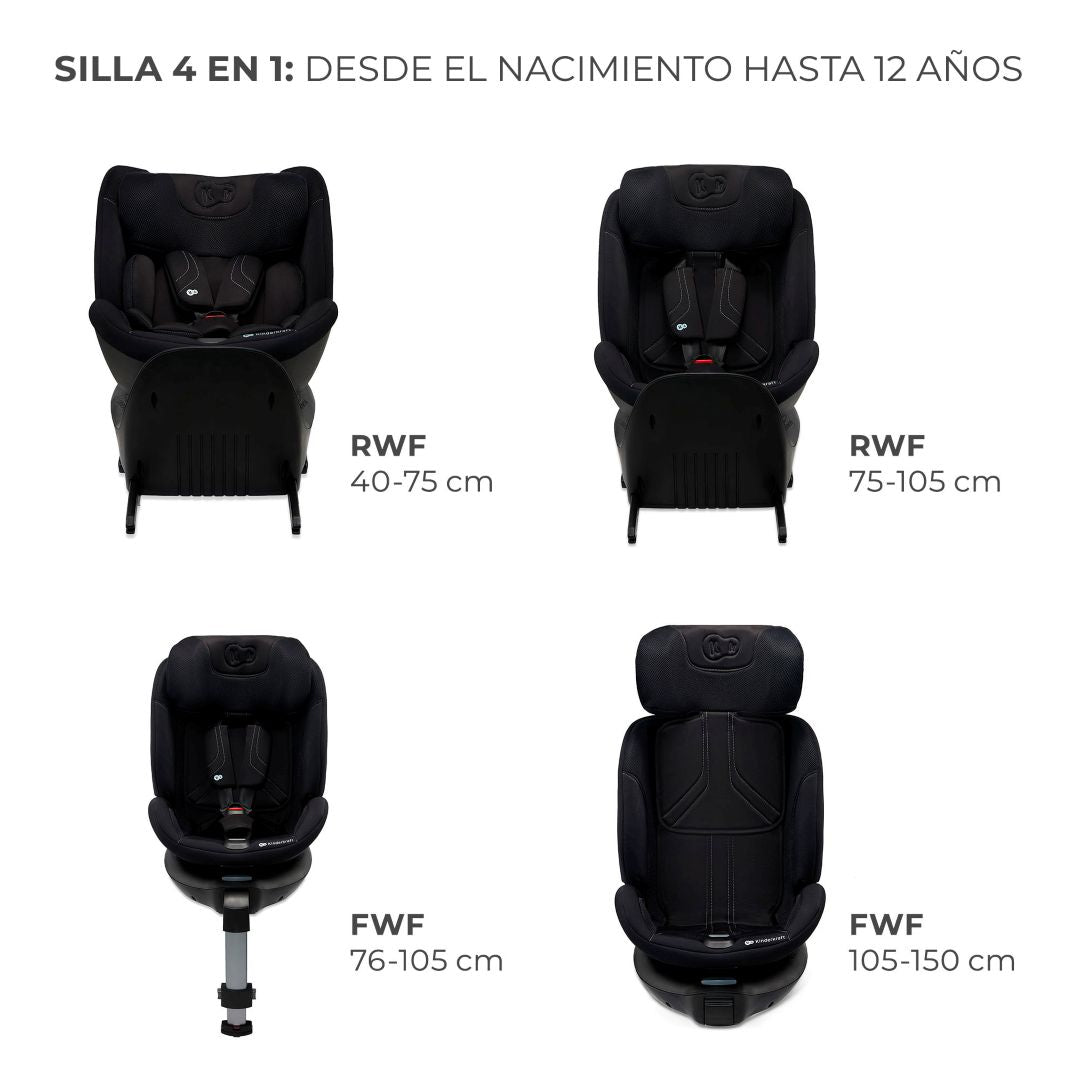 Silla de auto convertible todo en 1 XRIDER 2 i-Size Black Kinderkraft