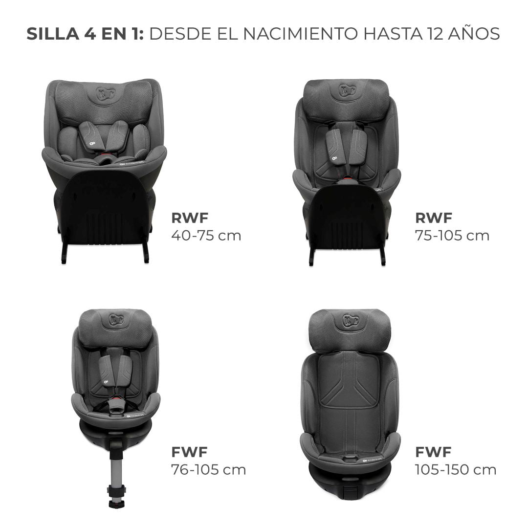 Silla de auto convertible todo en 1 XRIDER 2 i-Size Grey Kinderkraft