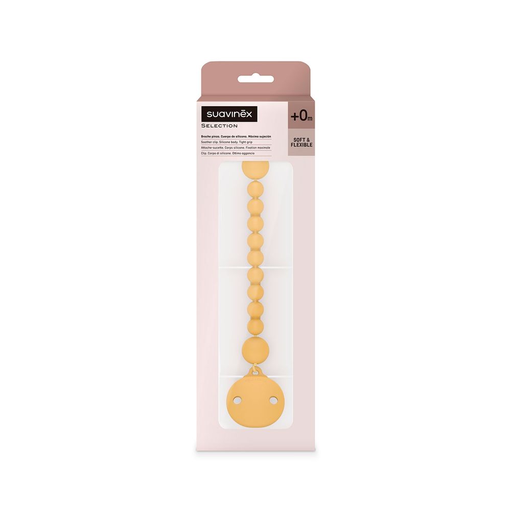 Porta Chupete de silicona Mostaza Suavinex