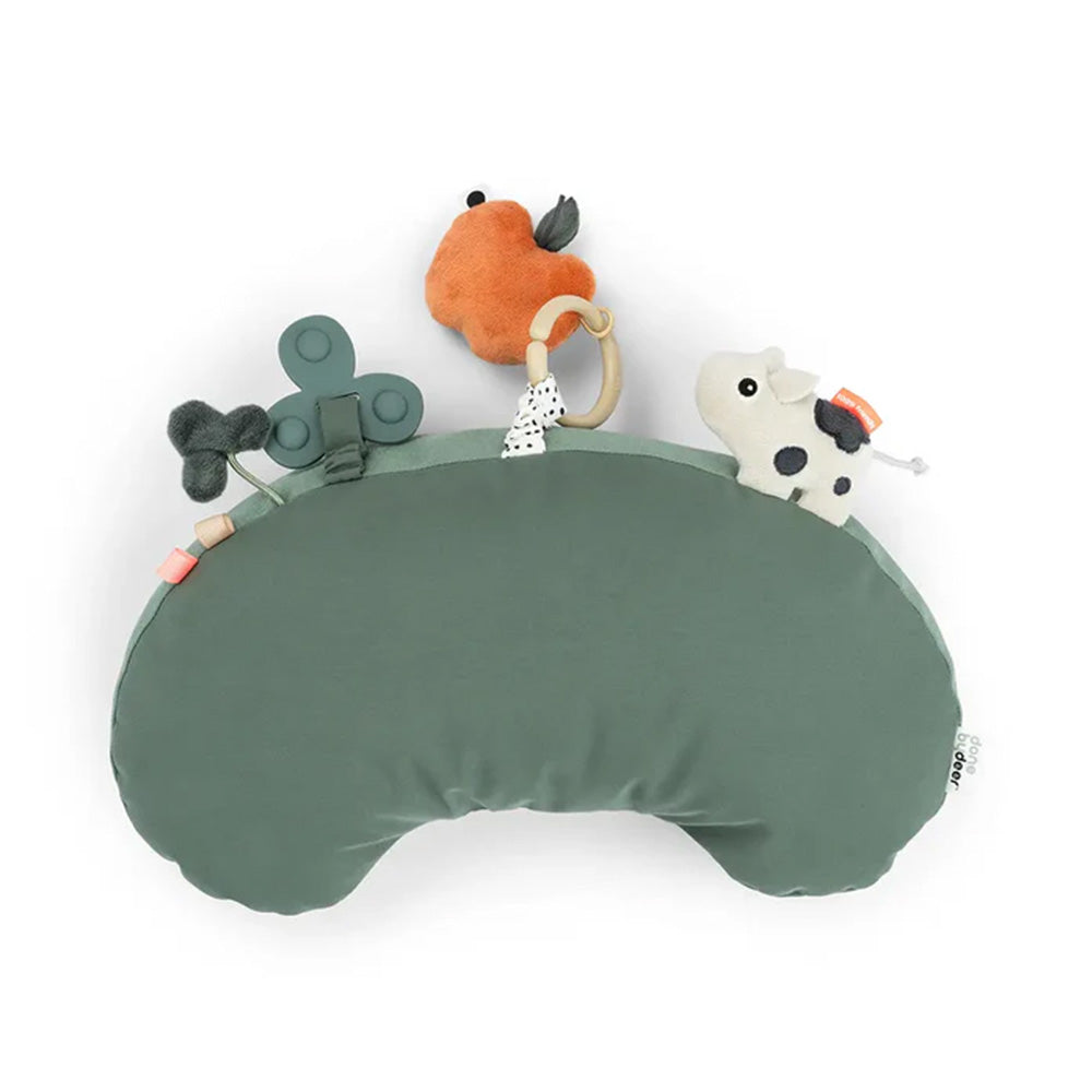 Almohada de actividades juego boca abajo Tiny Farm verde Done By Deer
