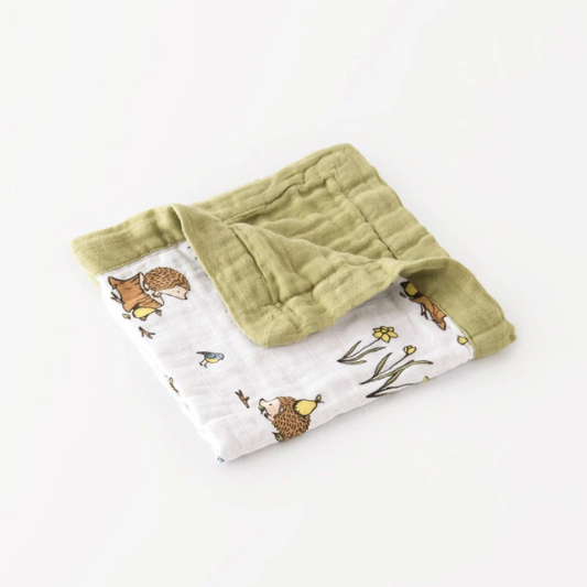 Mantita De Apego Muselina Woodland Hedgehog Little Blue Nest