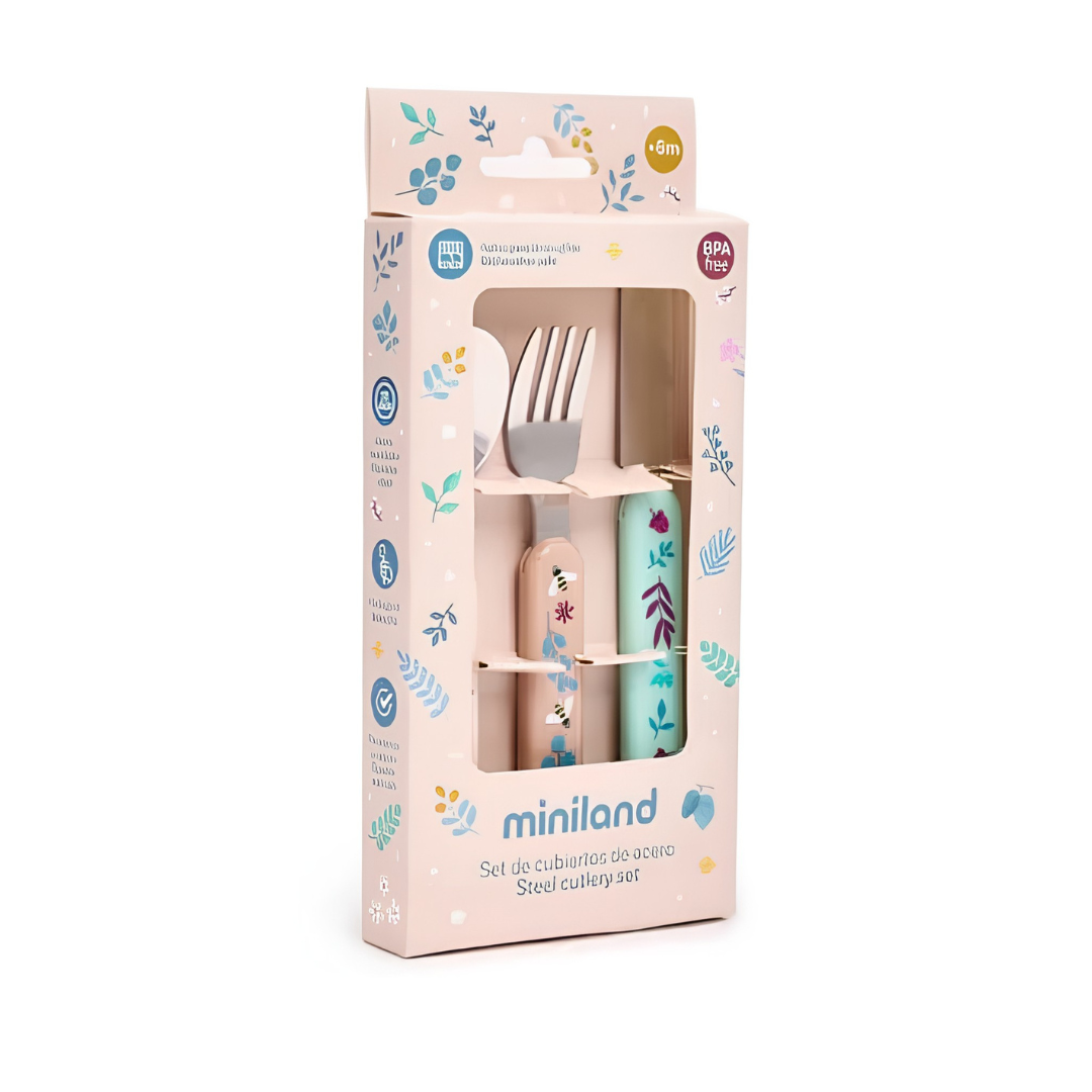 Set de cubiertos infantiles Steel Cutlery Dreamland Miniland