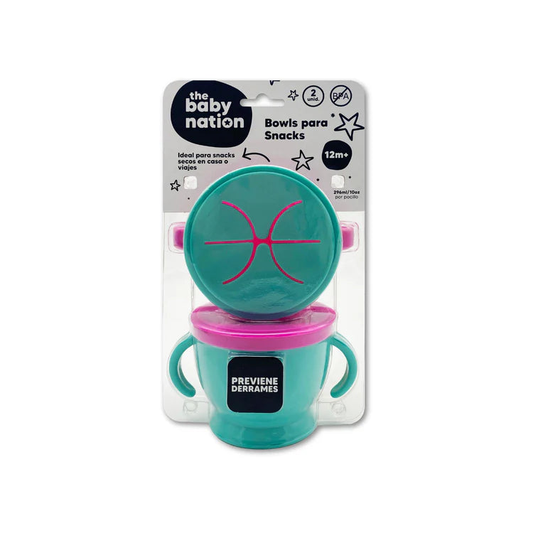 Pack de 2 Bowls para Snacks Rosado The Baby Nation