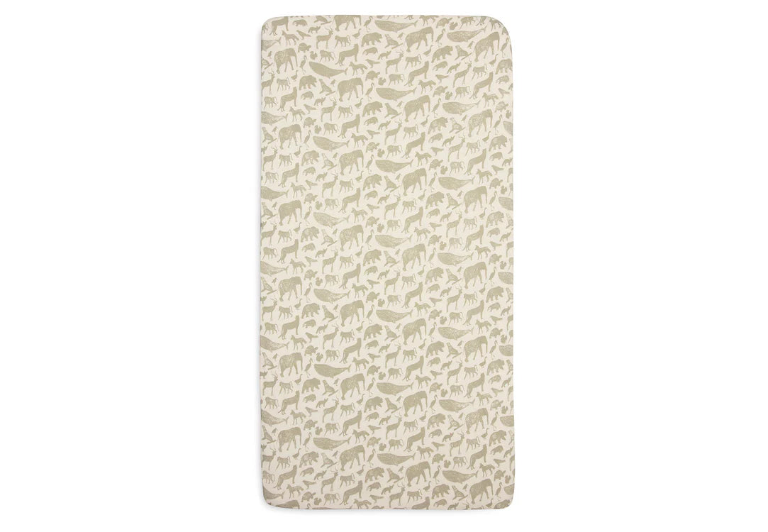 Sabana Bajera Cuna Animals Olive Green 60x120 Jollein