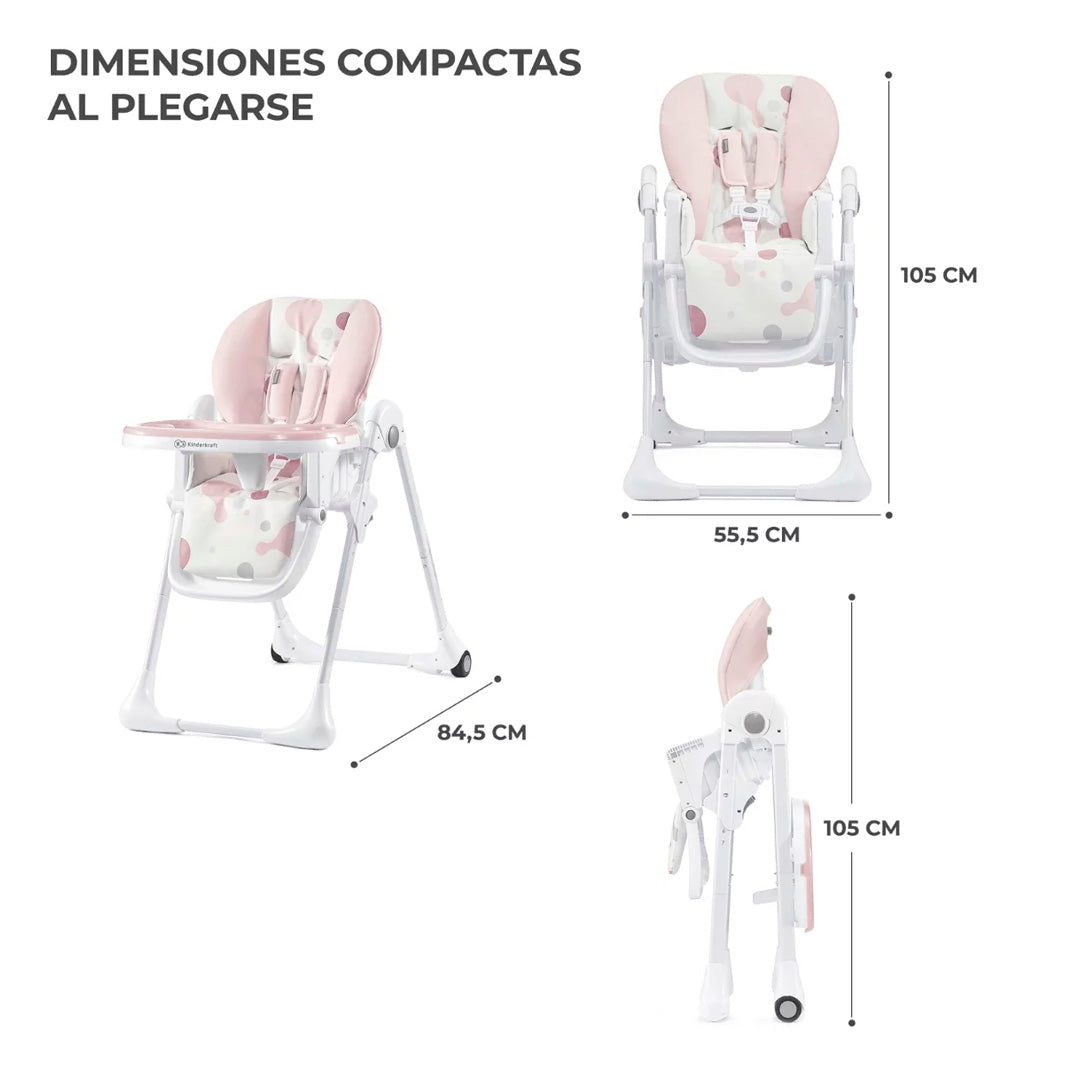 Silla de Comer Plegable Yummy Rosa KinderKraft