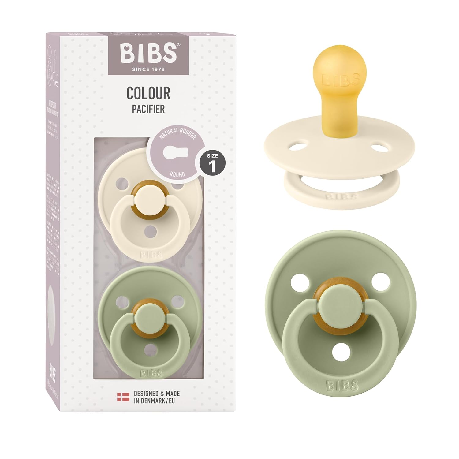 Chupete Bibs Colour x2 | 0-6 Meses | Sage & Ivory