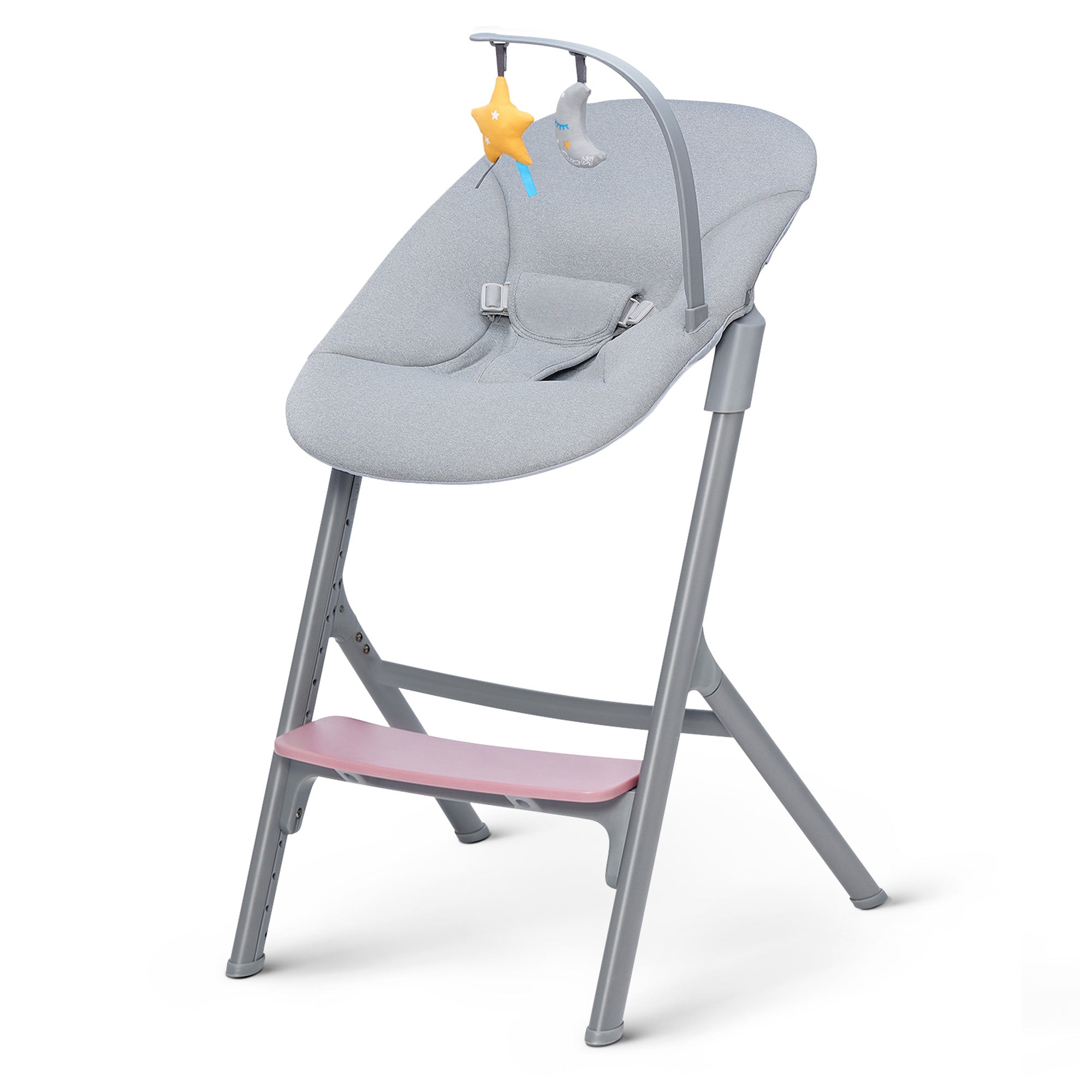 Silla de comer evolutiva LIVY 4 en 1 Aster Pink incluye silla mecedora Calmee KinderKraft