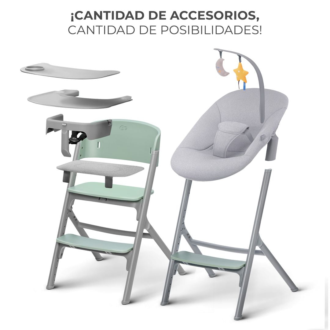 Silla de comer evolutiva LIVY 4 en 1 Olive Green incluye silla mecedora Calmee KinderKraft
