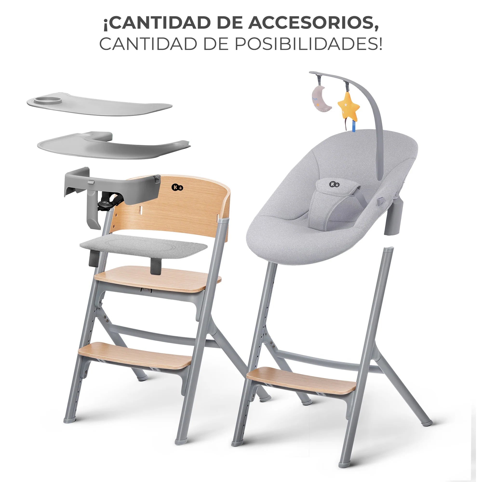 Silla de comer evolutiva LIVY 4 en 1 incluye silla mecedora Calmee KinderKraft