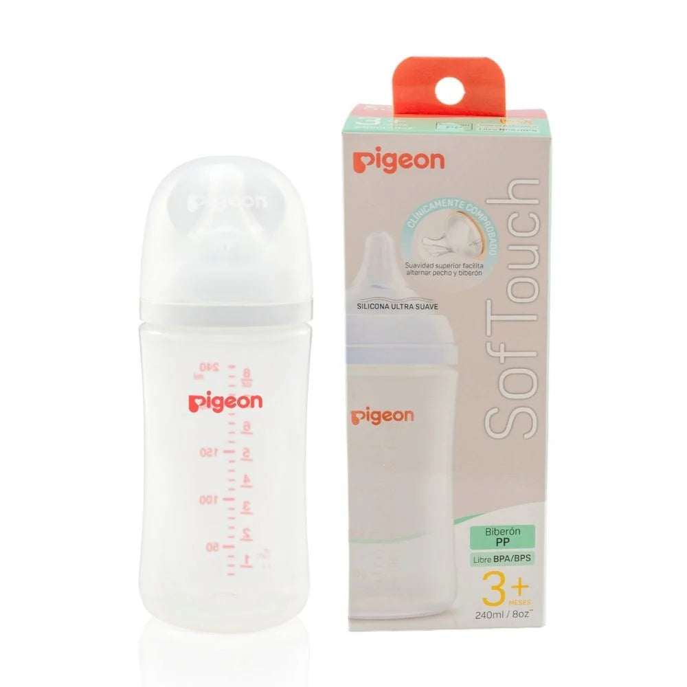 Mamadera Softouch Boca ancha Pp 240ml Pigeon