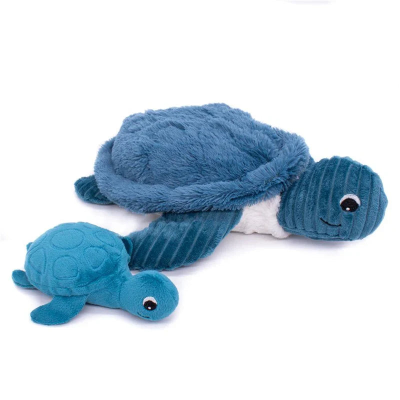 Peluche Tortuga Sauvenou Mamá y Bebé Azul Les Ptipotos