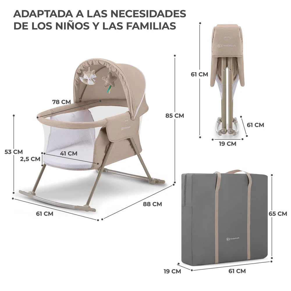 Cuna Moisés Lovi 3 en 1 Beige KinderKraft