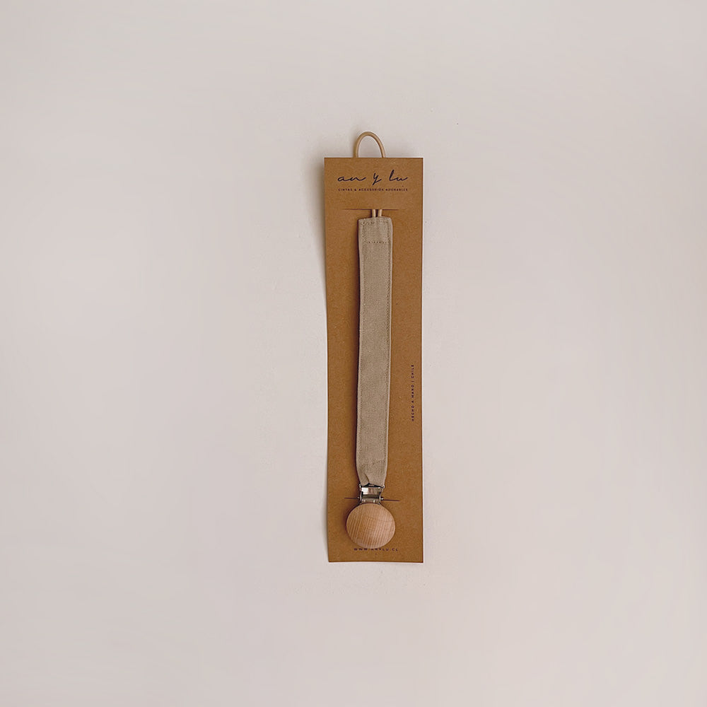 Porta Chupete Lino Beige An y Lu