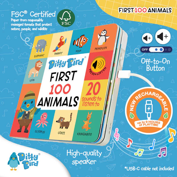 Libro Interactivo Musical First 100 Animals Ditty Bird