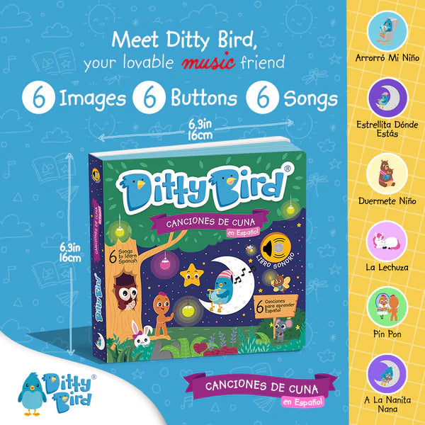 Libro Interactivo Canciones de Cuna en español Ditty Bird