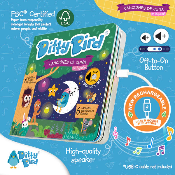 Libro Interactivo Canciones de Cuna en español Ditty Bird