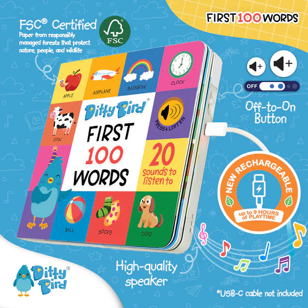 Libro Interactivo Musical First 100 Words Ditty Bird