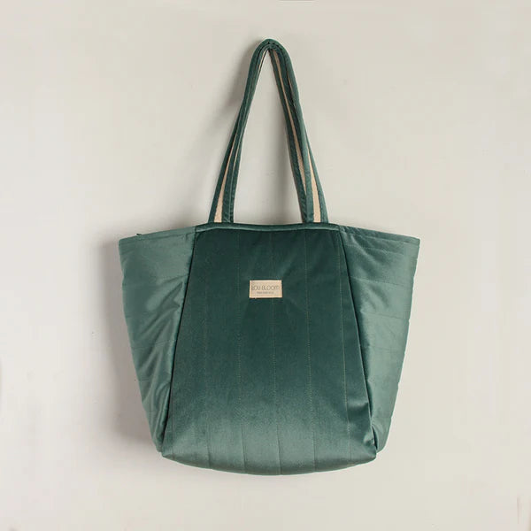Bolso de maternidad eco-terciopelo Verde Eucalipto Lou Bloom