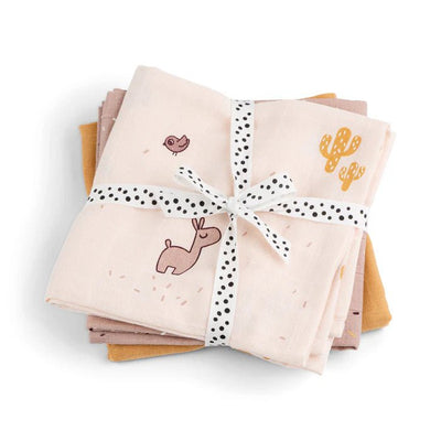 Pack 3 muselinas GOTS 70 x 70 Lalee rosa Done By Deer