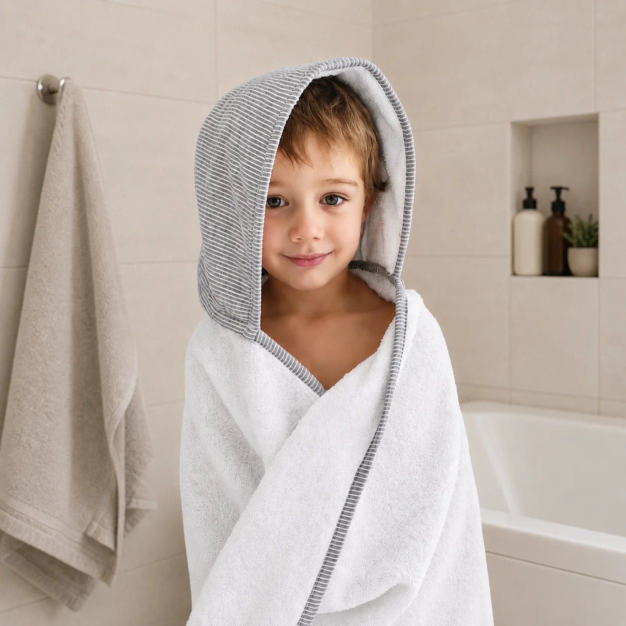 Toalla Infantil Rayas Gris Antu Baby