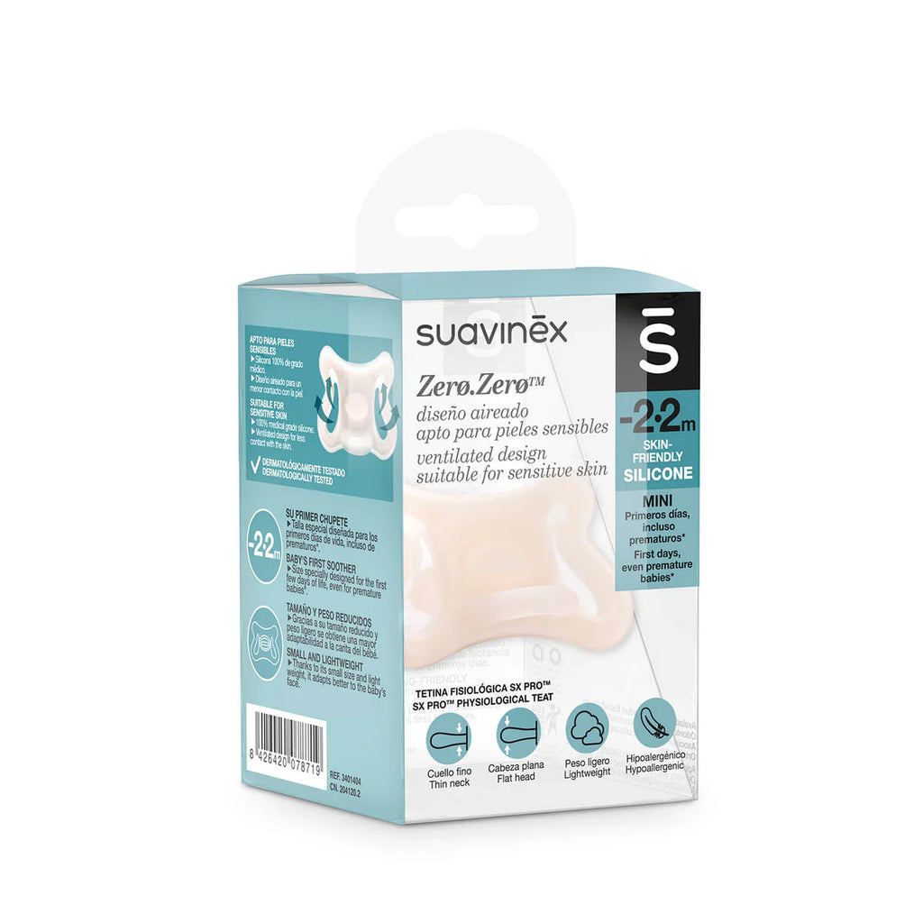 Chupete Nude Zero Zero con Tetina Fisiologica SX Pro de Silicona -2/2 meses Suavinex