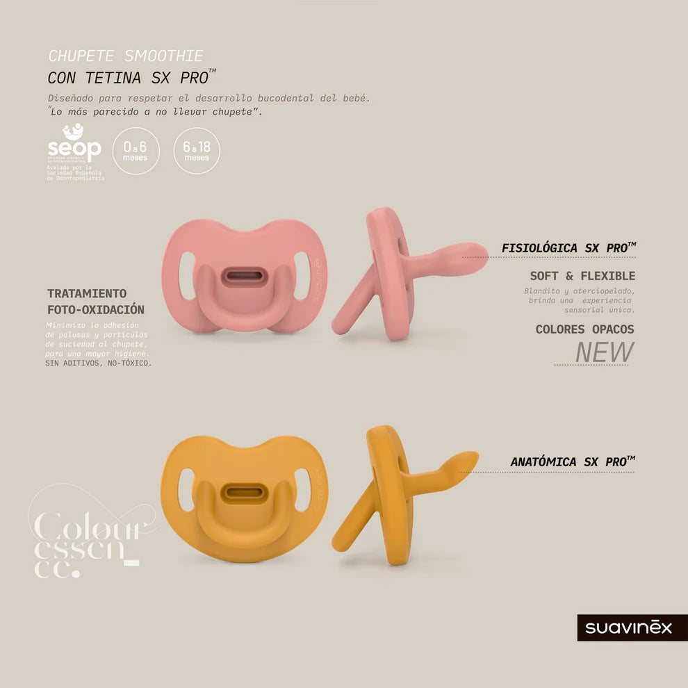 Chupete Irish Cream Colour Essence con Tetina Fisiologica SX Pro de Silicona 6/18 meses Suavinex