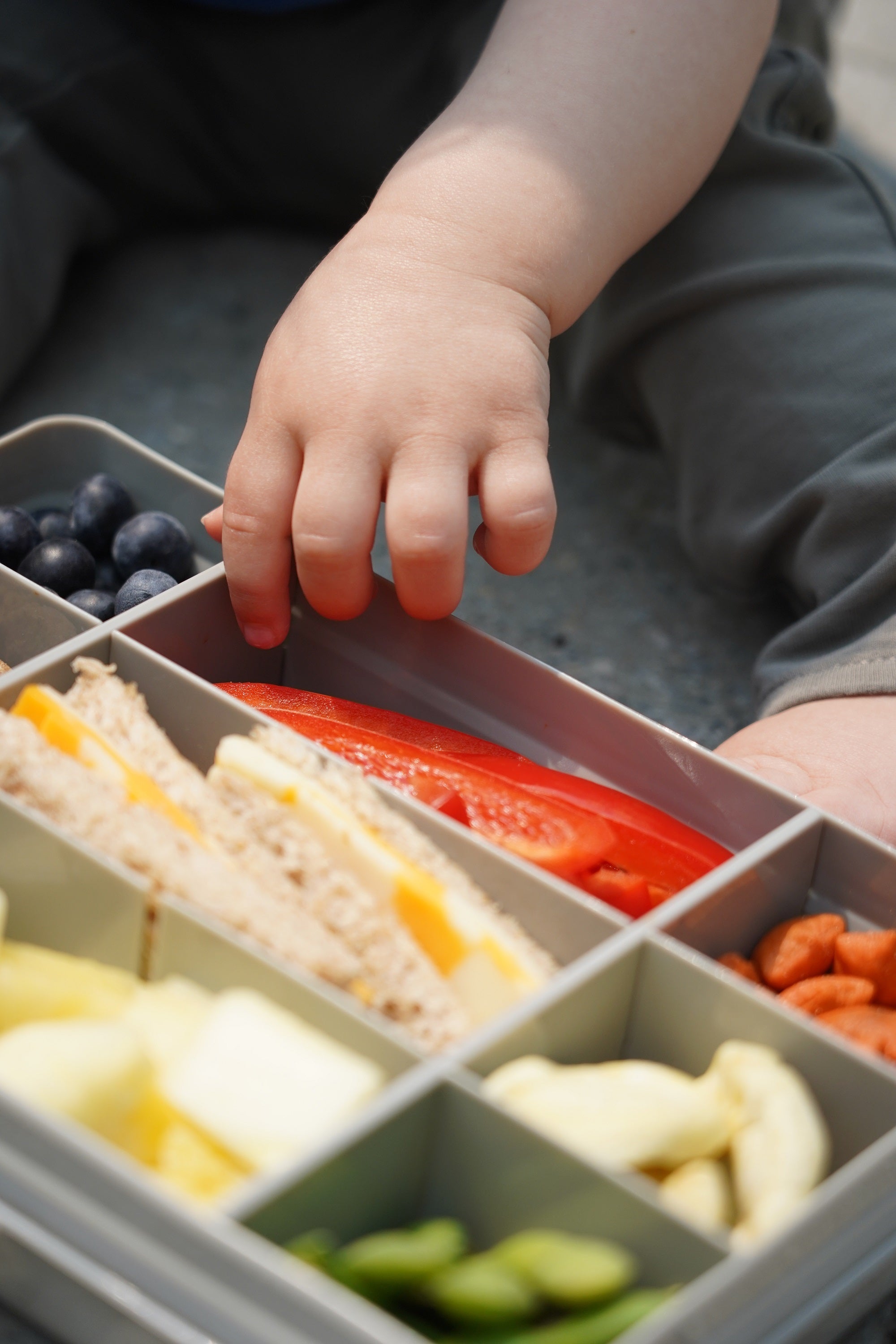 Caja contenedora para snack azul Melii